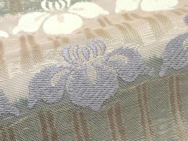 平和屋着物*夏物 六通柄袋帯 唐織 杜若 金糸 正絹 逸品 CABF4658rv