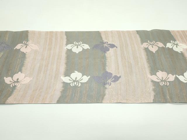 平和屋着物*夏物 六通柄袋帯 唐織 杜若 金糸 正絹 逸品 CABF4658rv