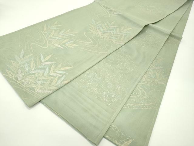 平和屋着物*夏物 六通柄袋帯 流水草木文 金糸 正絹 逸品 未使用 CABF4662rv