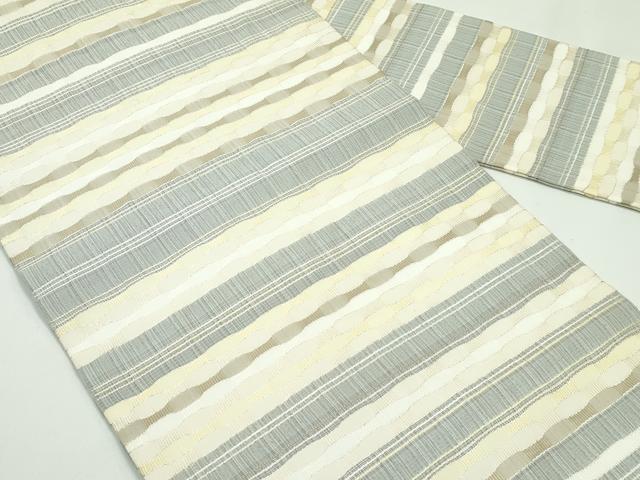 平和屋着物*夏物 九寸名古屋帯 めがね織 銀糸 正絹 逸品 CABF4664rv