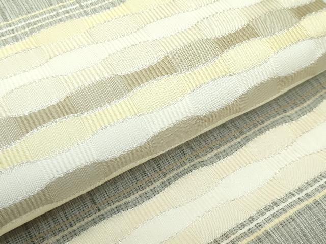 平和屋着物*夏物 九寸名古屋帯 めがね織 銀糸 正絹 逸品 CABF4664rv