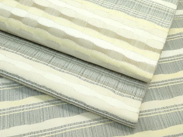 平和屋着物*夏物 九寸名古屋帯 めがね織 銀糸 正絹 逸品 CABF4664rv