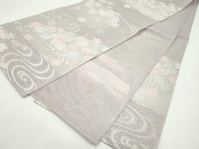 平和屋着物*夏物 六通柄袋帯 竜田川 銀糸 正絹 逸品 CABF4672rv