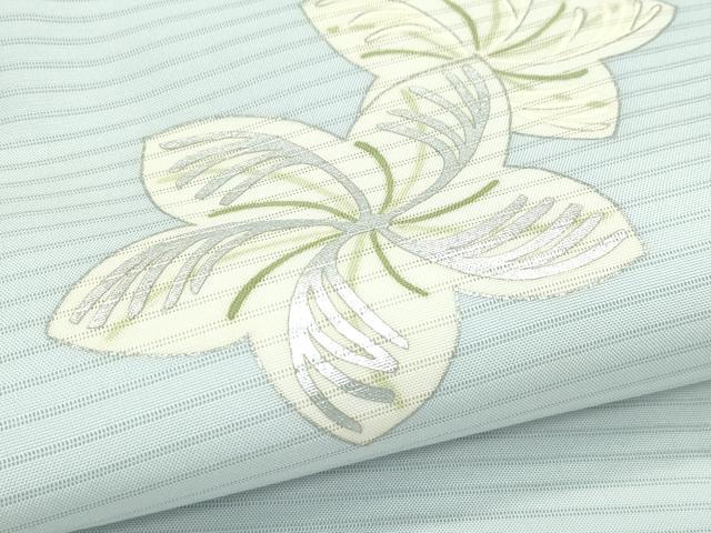 平和屋着物*夏物 絽塩瀬 九寸名古屋帯 舞花文 銀彩 正絹 逸品 CABF4695rv