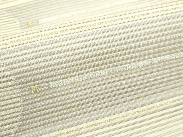 平和屋着物*夏物 絽綴れ 八寸名古屋帯 横段文 金銀糸 正絹 逸品 CABF4712rv