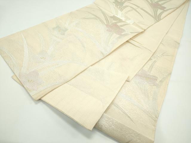 平和屋着物*夏物 六通柄袋帯 桔梗 金銀糸 正絹 逸品 CABF4718rv