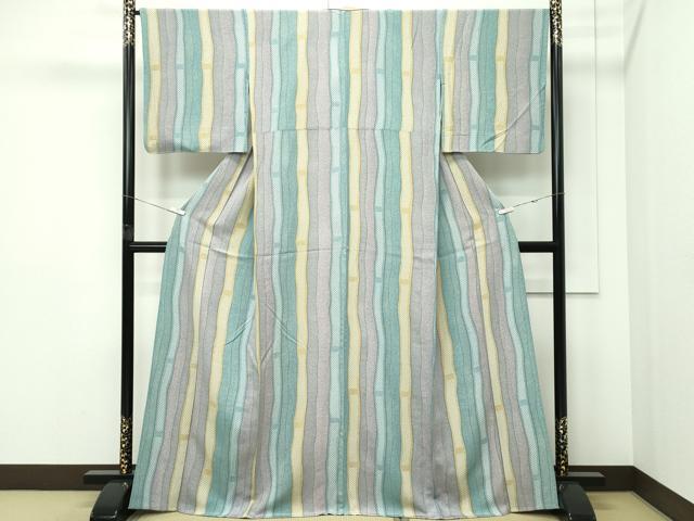 平和屋着物▽上質な小紋 単衣 鹿の子間道 正絹 逸品 CABF4722rv