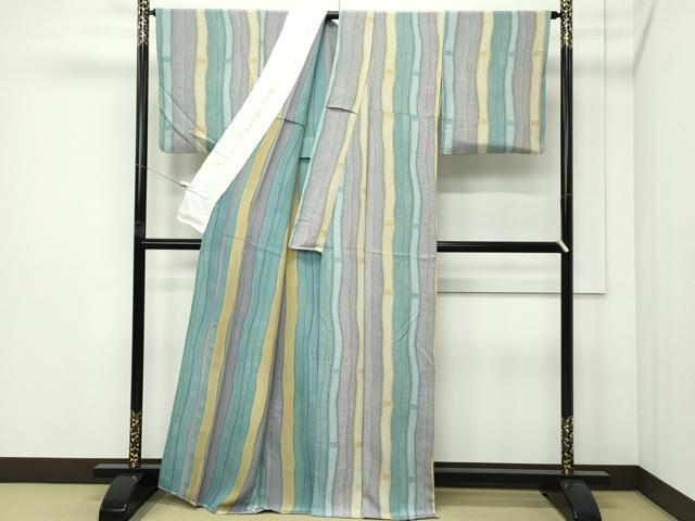 平和屋着物▽上質な小紋 単衣 鹿の子間道 正絹 逸品 CABF4722rv
