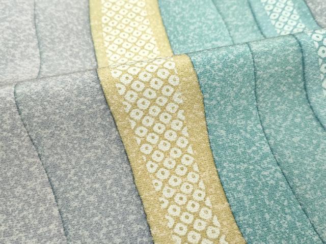 平和屋着物▽上質な小紋 単衣 鹿の子間道 正絹 逸品 CABF4722rv