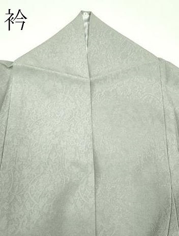 平和屋着物▽お召 色無地 利休白茶色 単衣 花唐草地紋 正絹 逸品 CABF4729rv