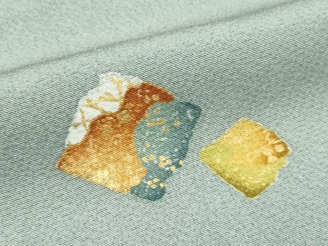 平和屋着物▽上質な小紋 単衣 破れ切箔文 金彩 正絹 逸品 CABF4734rv