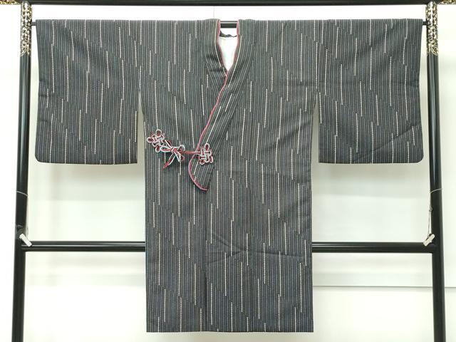 平和屋着物∞正絹 道中着 ロング丈 変わり縞 洗える着物 CABF4735rv
