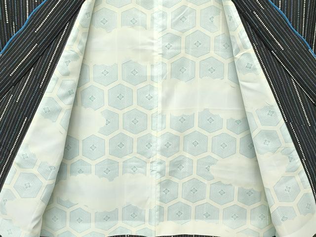 平和屋着物∞正絹 道中着 ロング丈 変わり縞 洗える着物 CABF4735rv