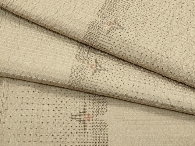 平和屋着物▽上質な紬 単衣 花間道 正絹 逸品 CABF4737rv