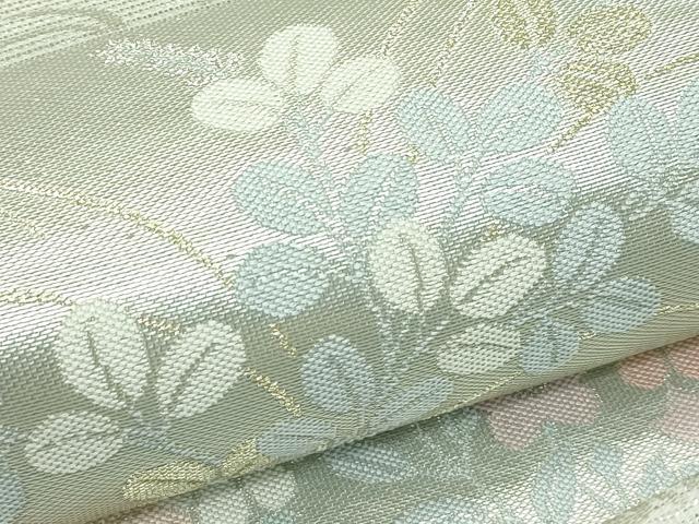 平和屋着物*夏物 六通柄 秋草文 金銀糸 袋帯 正絹 逸品 CABF4743rv