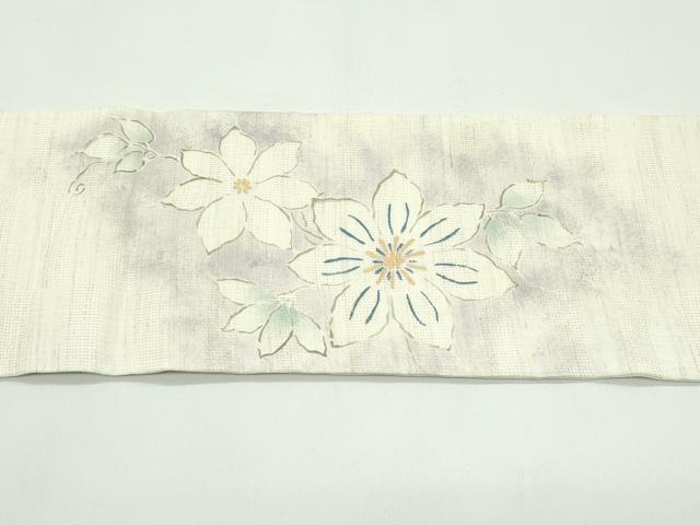 平和屋着物*夏物 九寸名古屋帯 舞花文 麻 逸品 CABF4770rv