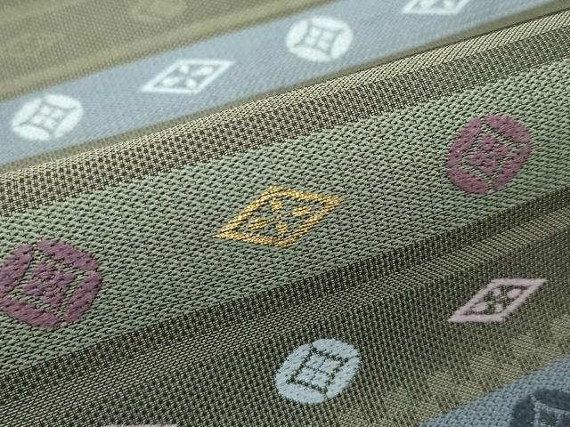 平和屋着物*夏物 九寸開き名古屋帯 七宝文 金糸 正絹 逸品 CABF4776rv