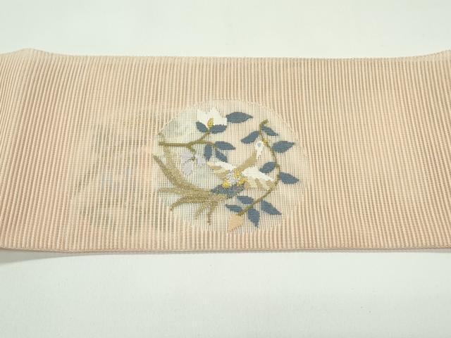 平和屋着物*夏物 つけ帯 絽綴れ 花喰い鳥 金銀糸 正絹 逸品 CABF4781rv