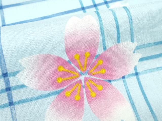 平和屋着物∴夏物 浴衣 格子舞花文 綿 逸品 CABF4789rv