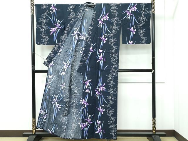 平和屋着物∴夏物 浴衣 トンボ 草花文 日本製 綿 逸品 CABF4794rv