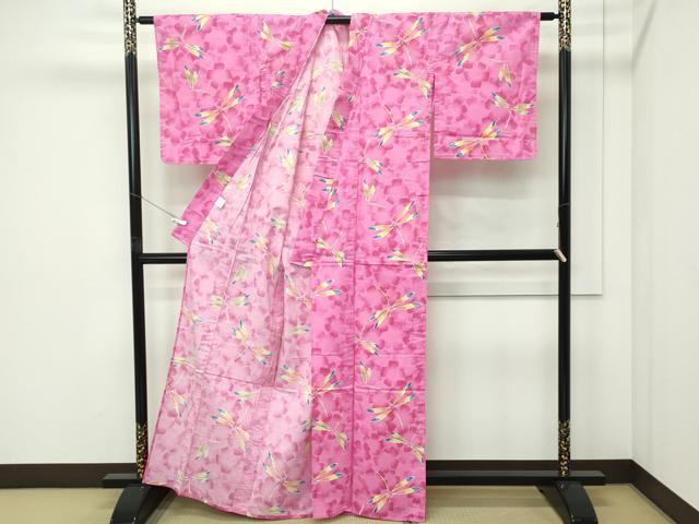 平和屋着物∴夏物 浴衣 花尽くし トンボ 綿 逸品 CABF4795rv