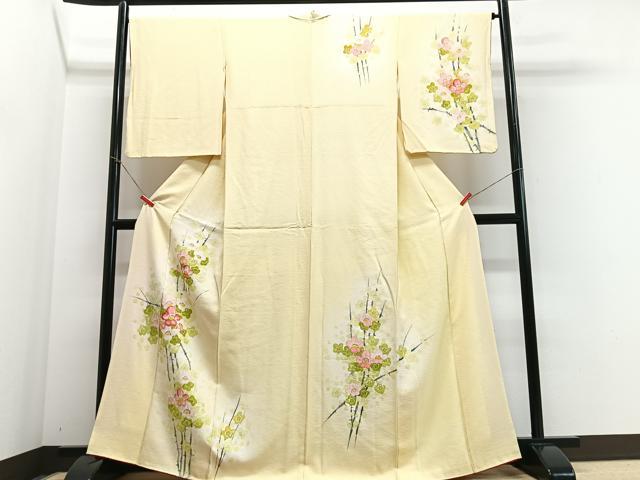 平和屋着物■訪問着 手描き 枝花文 正絹 逸品 CABF4804xe