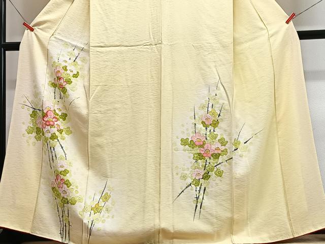 平和屋着物■訪問着 手描き 枝花文 正絹 逸品 CABF4804xe