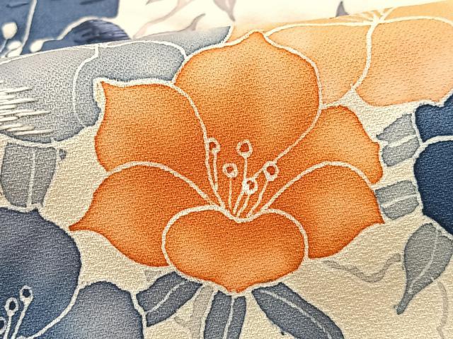 平和屋着物■訪問着 刺繍 草花文 正絹 逸品 CABF4806xe