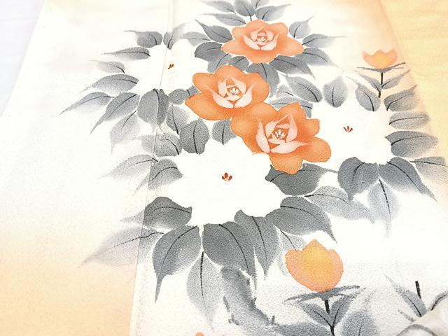 平和屋着物■訪問着 手描き 草花文 暈し染め 正絹 逸品 CABF4807xe