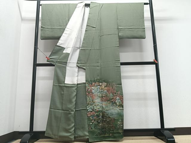 平和屋着物■豪華色留袖 風景文 金彩 正絹 逸品 CABF4846xe