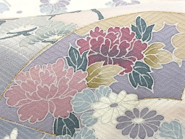 平和屋着物■訪問着 地紙花鳥文 暈し染め 金彩 正絹 逸品 CABF4867xe