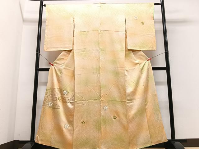 平和屋着物■訪問着 駒刺繍 舞花文 暈し染め 金彩 三越扱い 正絹 逸品 CABF4886xe