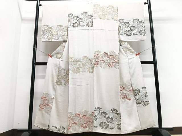 平和屋着物■訪問着 寿光織 舞花文 金銀糸 正絹 逸品 CABF4917xe