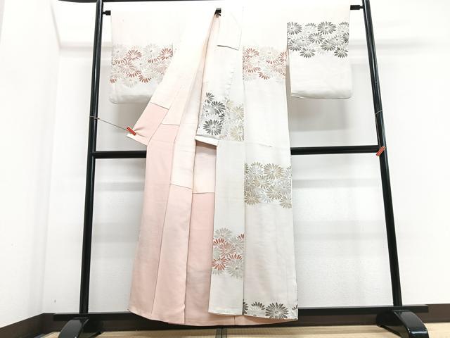 平和屋着物■訪問着 寿光織 舞花文 金銀糸 正絹 逸品 CABF4917xe