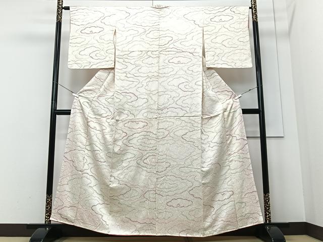 平和屋着物■上質な小紋 絞り 雲重ね文 正絹 逸品 CABF4969xe