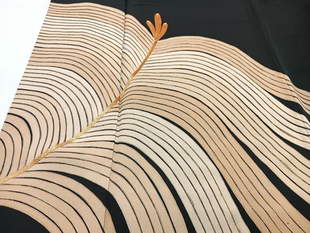 平和屋着物■豪華黒留袖 駒刺繍 松葉 正絹 逸品 CABF4974xe