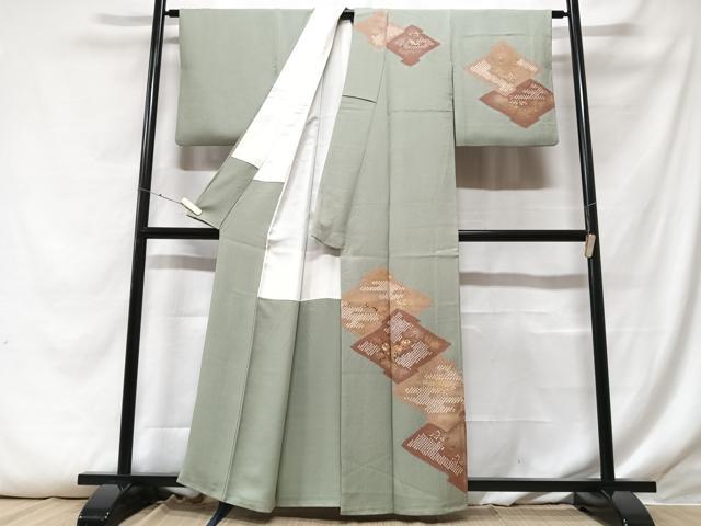 平和屋着物■訪問着 絞り 刺繍 草花文 金彩 正絹 逸品 CABF4997xe