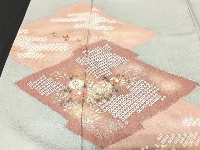 平和屋着物■訪問着 絞り 刺繍 草花文 金彩 正絹 逸品 CABF4997xe