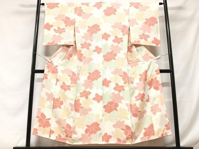 平和屋着物■上質な小紋 地紋起こし 舞花文 正絹 逸品 CABF5006xe