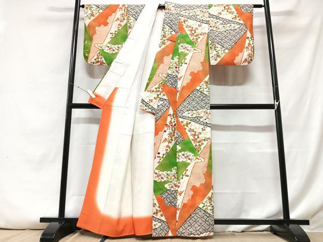 平和屋着物■上質な小紋 更紗花文 金彩 正絹 逸品 CABF5019xe