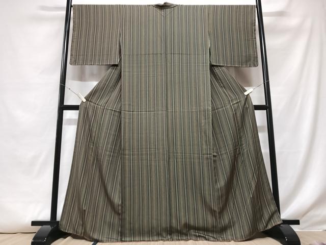 平和屋着物■上質な小紋 縞 正絹 逸品 CABF5021xe