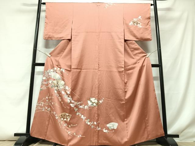 平和屋着物■訪問着 地紙枝垂れ花鳥文 金彩 正絹 逸品 CABF5030xe
