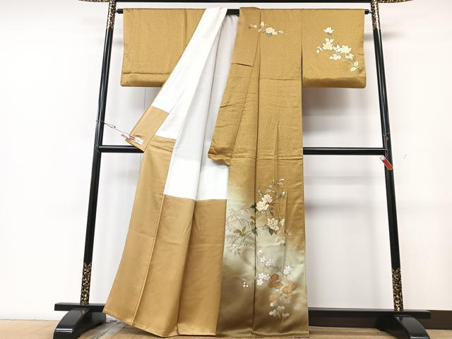 平和屋着物■訪問着 枝花文 暈し染め 金彩 やまと誂製 正絹 逸品 CABF5044xe