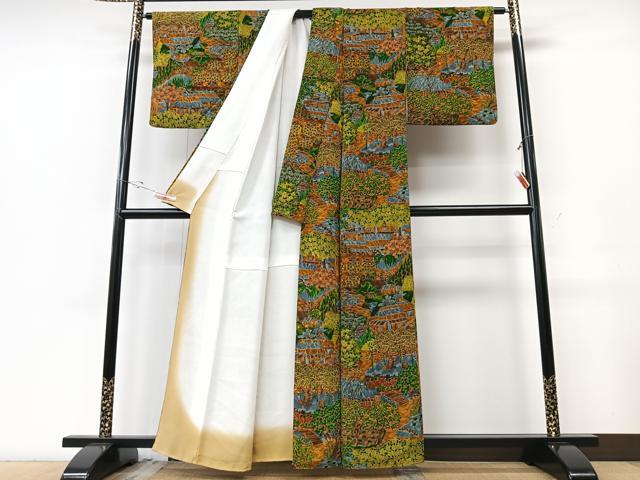 平和屋着物■上質な小紋 風景文 正絹 逸品 CABF5075xe