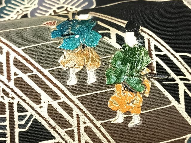 平和屋着物■豪華黒留袖 人物風景文 暈し染め 金彩 正絹 逸品 CABF5093xe