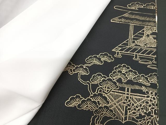 平和屋着物■豪華黒留袖 人物風景文 暈し染め 金彩 正絹 逸品 CABF5093xe