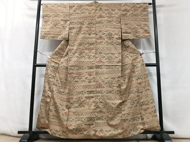 平和屋着物■上質な紬 草花文 正絹 逸品 CABF5117xe