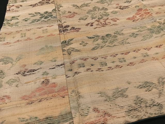 平和屋着物■上質な紬 草花文 正絹 逸品 CABF5117xe