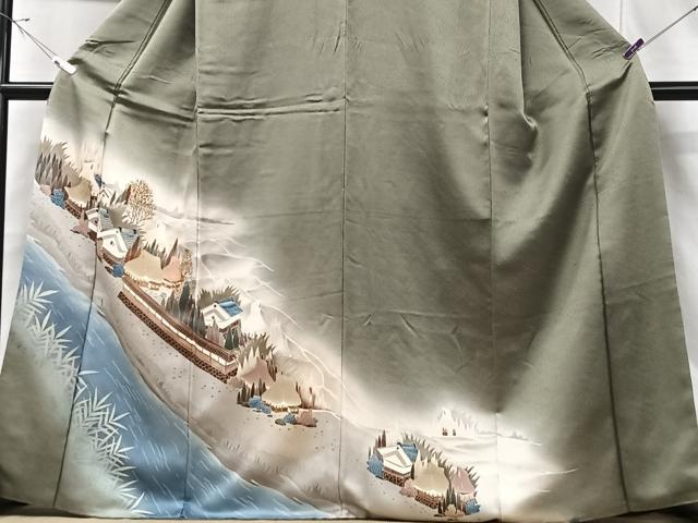 平和屋着物■訪問着 風景文 暈し染め 金彩 正絹 逸品 CABF5172xe