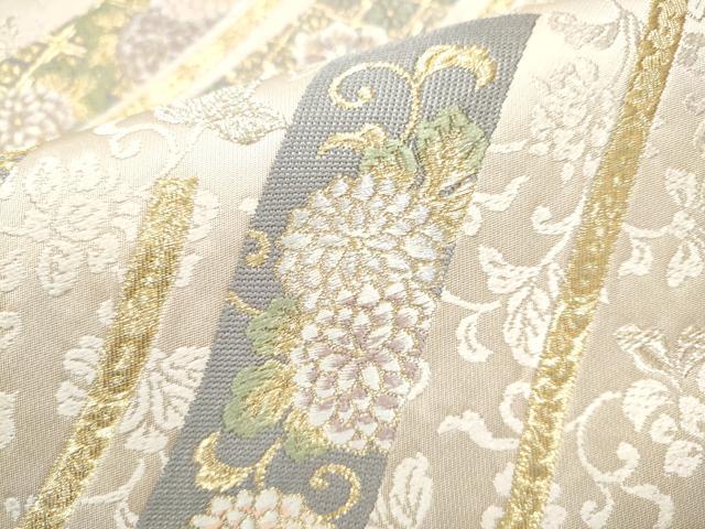 平和屋着物●六通柄袋帯 唐織 京香 金銀糸 正絹 逸品 CABF5235hy